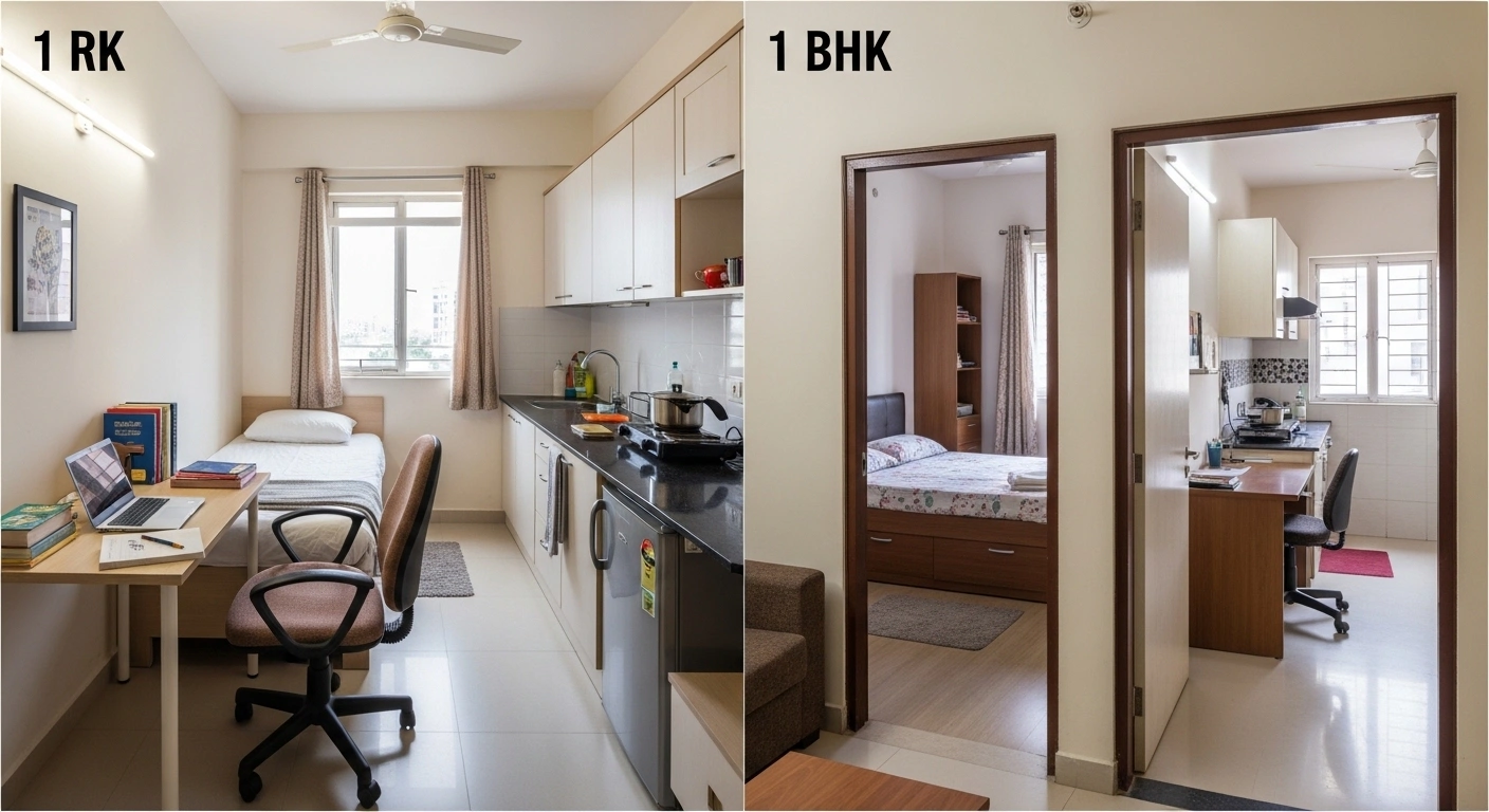 1 RK vs 1 BHK floor plans
