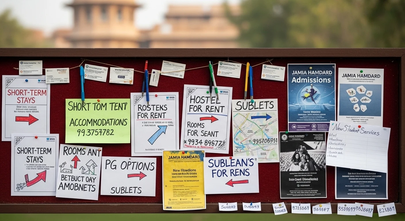 Parents and students arriving for Jamia Hamdard admissions