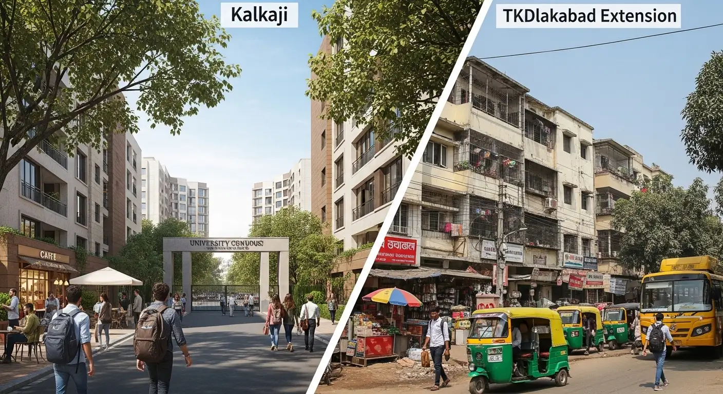Kalkaji vs Tughlakabad rent comparison
