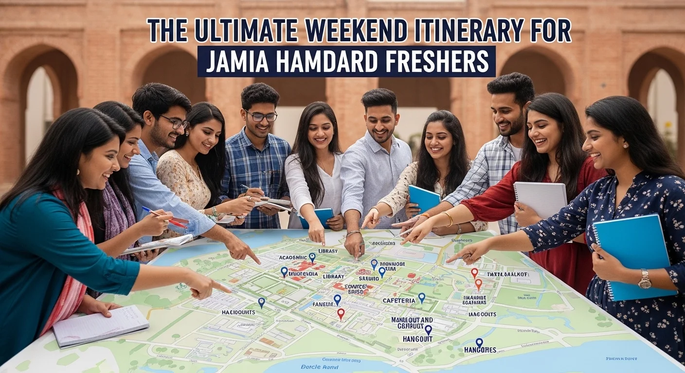 Students hanging out in South Delhi on weekend